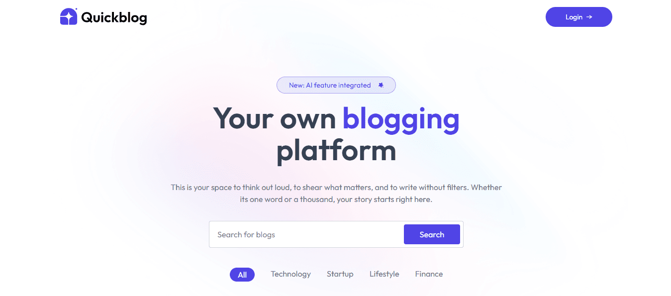 AI Quick Blog publishing dashboard