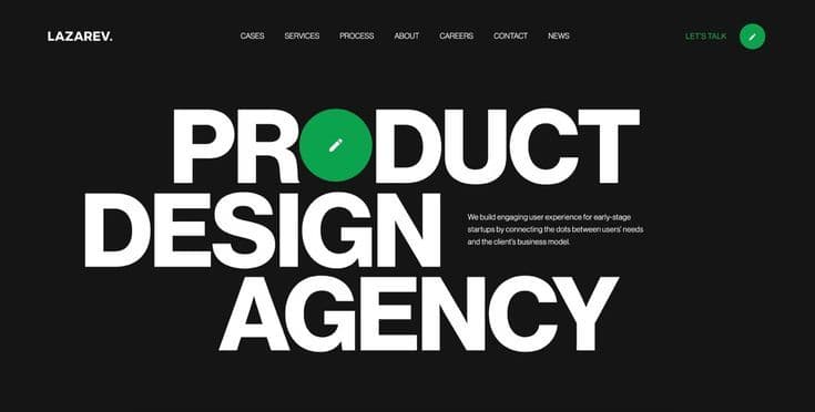 Lazarev digital product design agency page